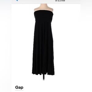 GAP Black Strapless Midi Dress